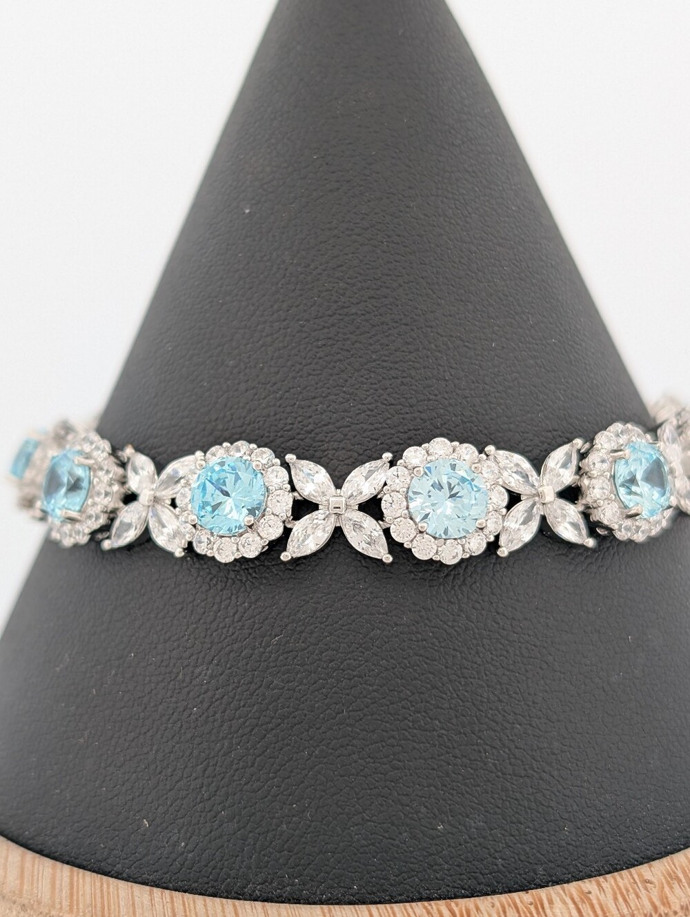 Sterling Blue & White Cubic Zirconia Bracelet